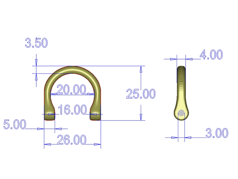 16mm D-ring with screw